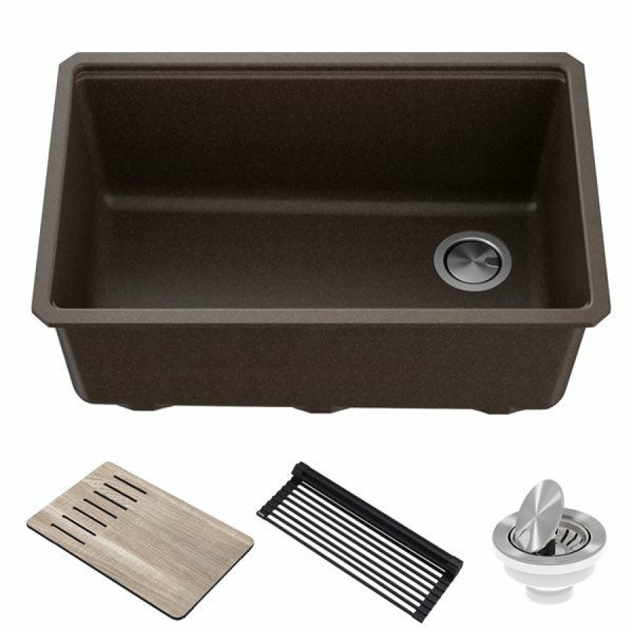 * Kraus Undermount Granite Sink With Accessories 30-In Metallic Brown Outlet Sale | Kitchen Sinks