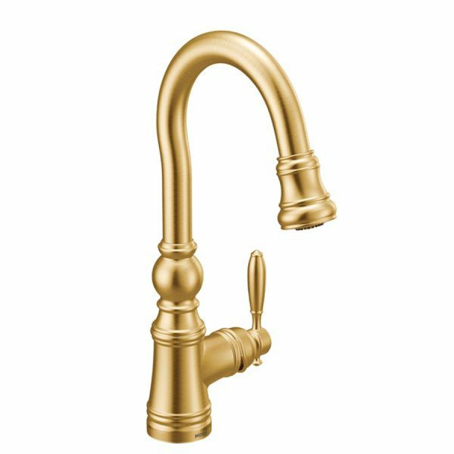 * Reliable Quality Moen Weymouth Pulldown Bar Faucet Brushed Gold | Kitchen Faucets