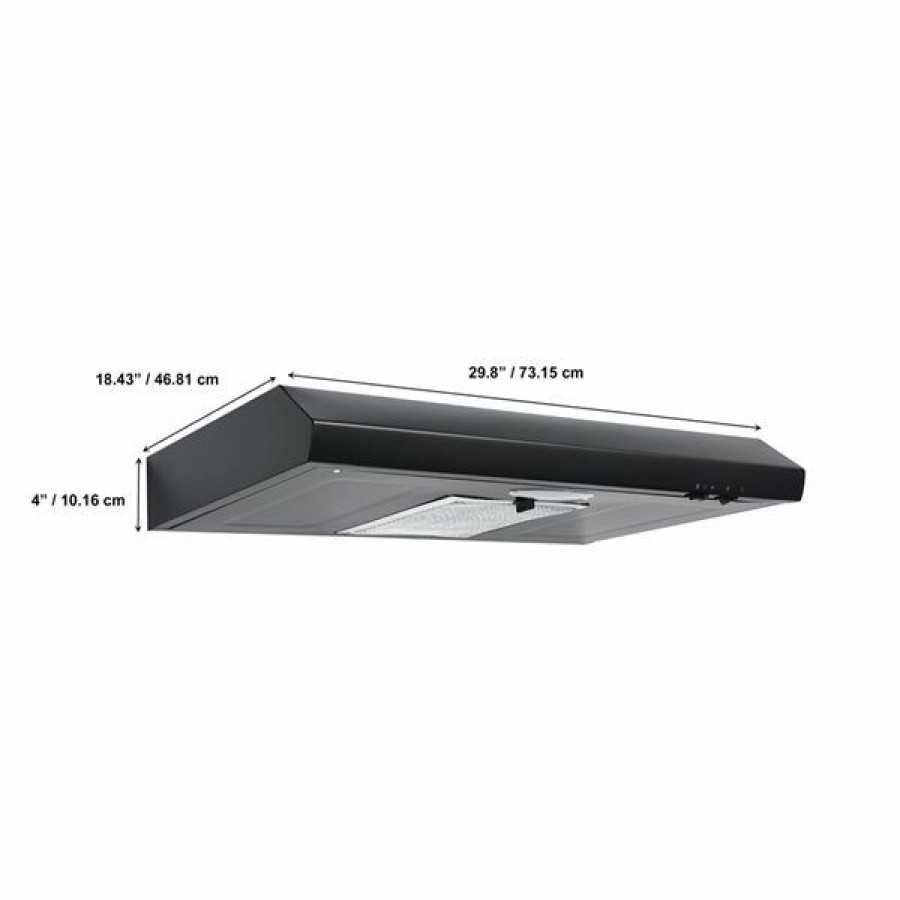 * Aria 30-In Black Under Cabinet Range Hood With Charcoal Filter Exclusive | Range Hoods